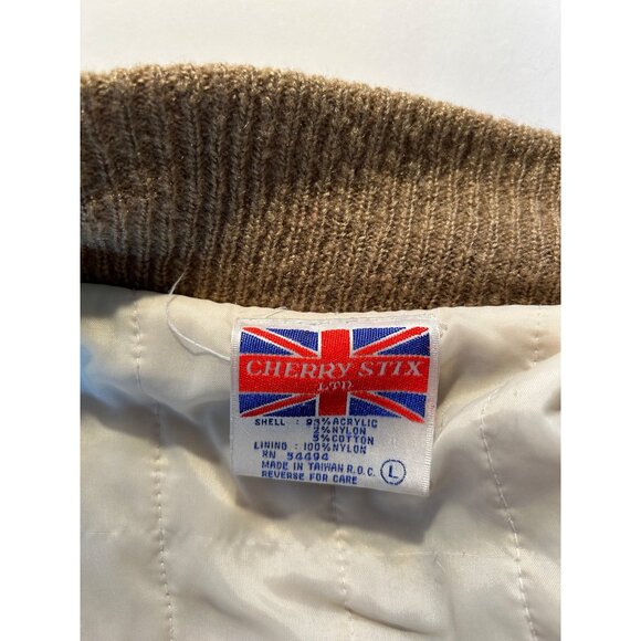 Vintage Hippie Boho Jacket Women L Beige Textured Knit Zipper & Button Closure - Picture 4 of 7